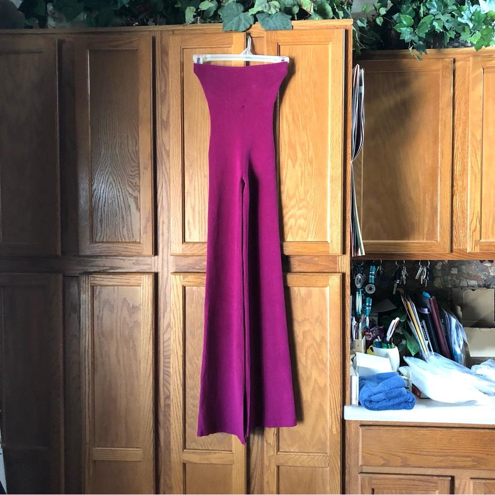 LESET High Rise Split Hem Flared Pants - S - Picture 3 of 16
